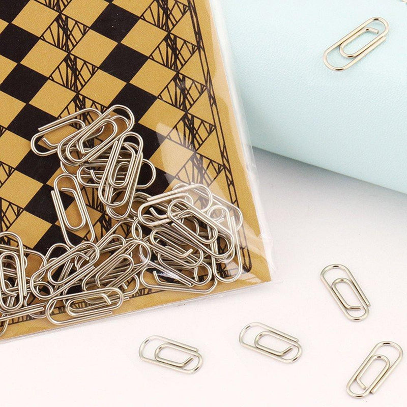 MEI YI TIAN 50 Count Metal Mini Paper Clips 3/5 Inch Nickelage Finishes Steel Paper Clip Silver