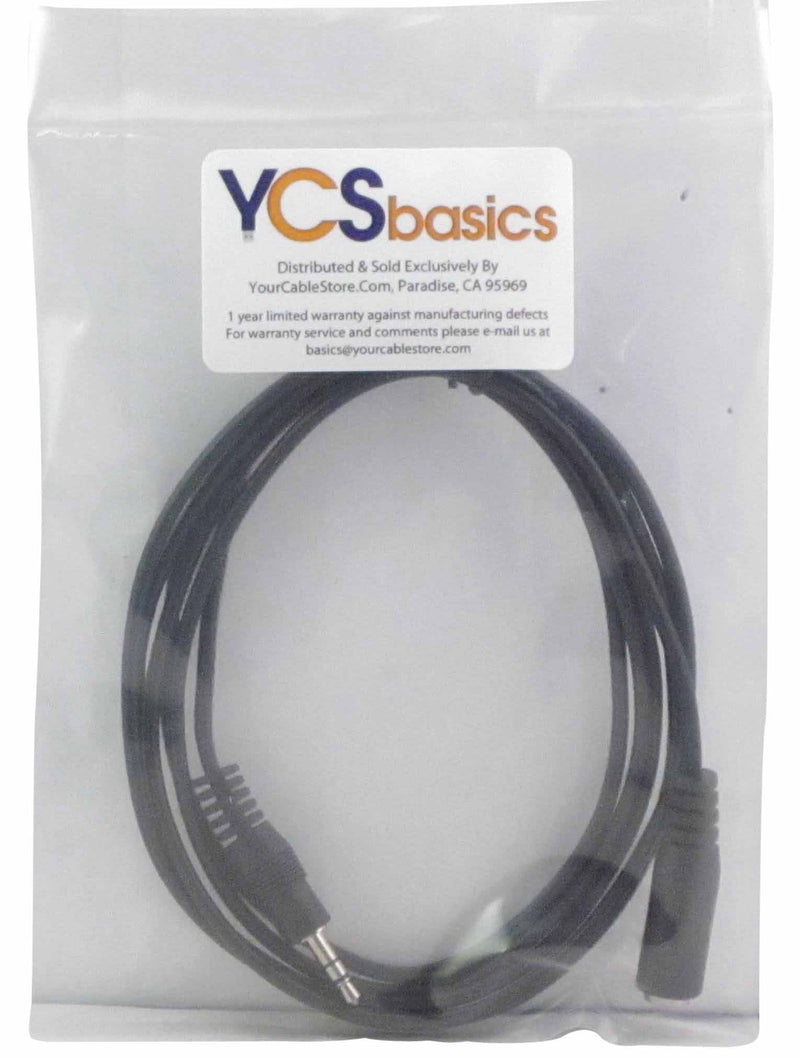 YCS Basics 6 Foot 3.5mm Stereo Headphone/AUX Extension Cable Male/Female 006 Ft