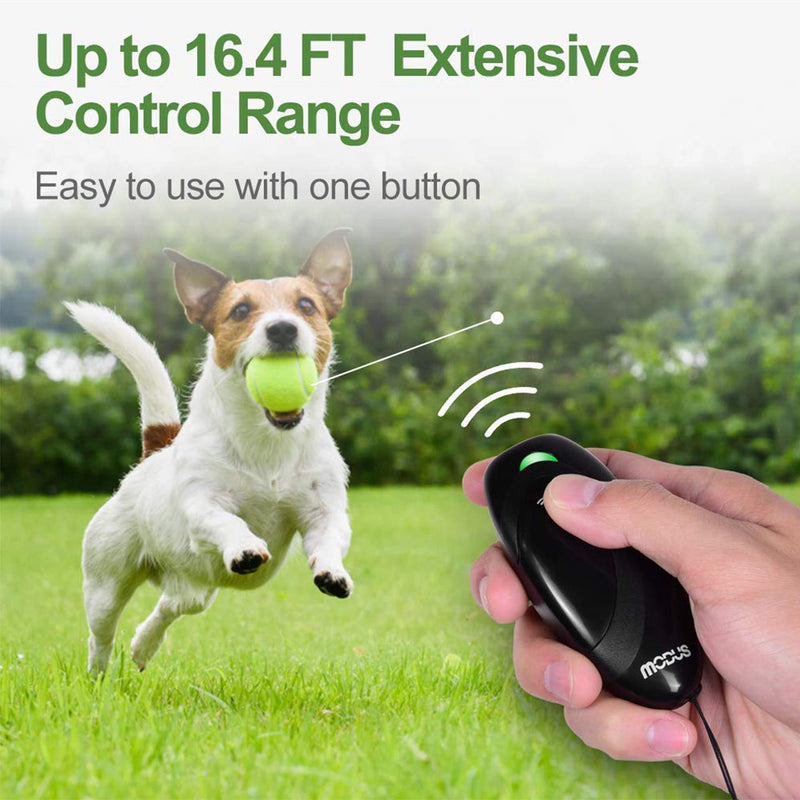 MODUS Ultrasonic Dog Barking Deterrent, 2-in-1 Dog Training and Bark Control Device, Anti-Barking Device, Control Range of 16.4 Ft, Battery Included, LED Indicate, Indoor and Outdoor Black