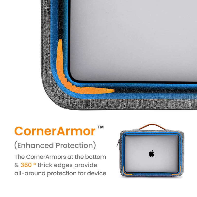 tomtoc 360 Protective Laptop Carrying Case for 14-inch MacBook Pro M1 Pro/Max A2442 2021, Shockproof, Water-Resistant, Lightweight Laptop Notebook Ultrabook Sleeve Bag for MacBook Pro 14 Gray 14-inch for New MacBook Pro