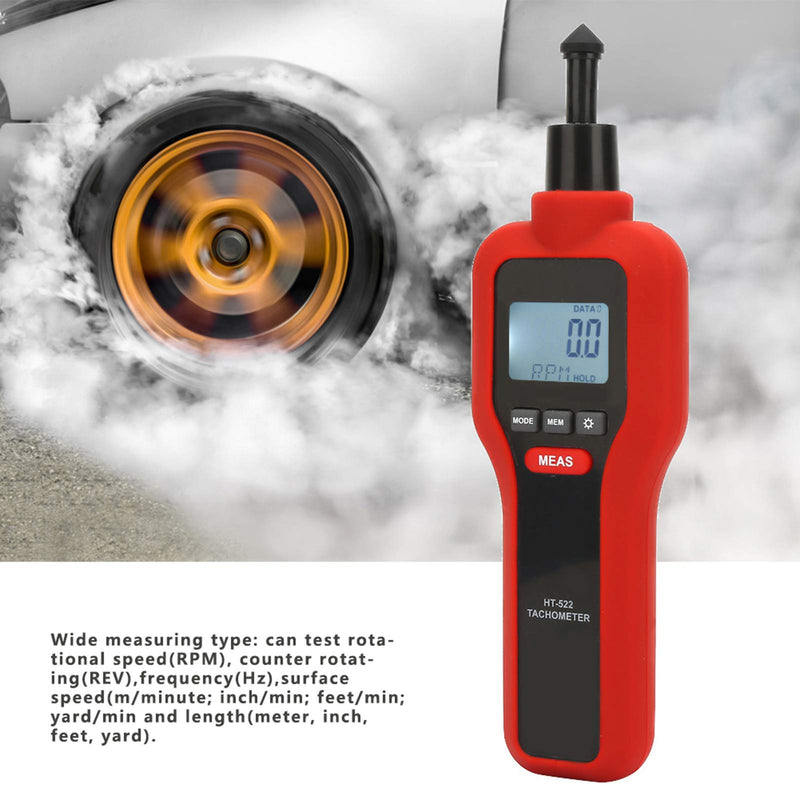 HT-522 Non-Contact Tachometer 2-19999 LCD Digital Pocket Rotation Gauge Rotate Speed Meter