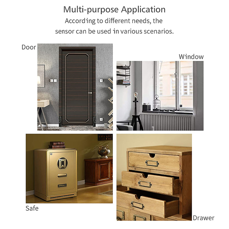 WiFi Door Sensor, Tuya Smart Door Window Sensor,Wireless Window Sensor Real-time Alarm Compatible with Alexa Google Assistant,Home Security Door Open Contact Sensor for Business Burglar Alert (1 Pack) 1 Pack