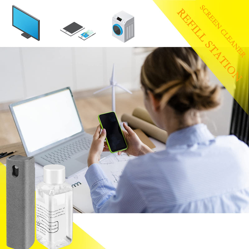 Screen Cleaner Refill 50ml, Professional Screen Cleaner Spray, TV Screen Cleaner Computer Screen Cleaner, Designed for Laptop, Phone, Ipad - Effective Cleans Fingerprints, Dust, Oil Screen Cleaner Refill