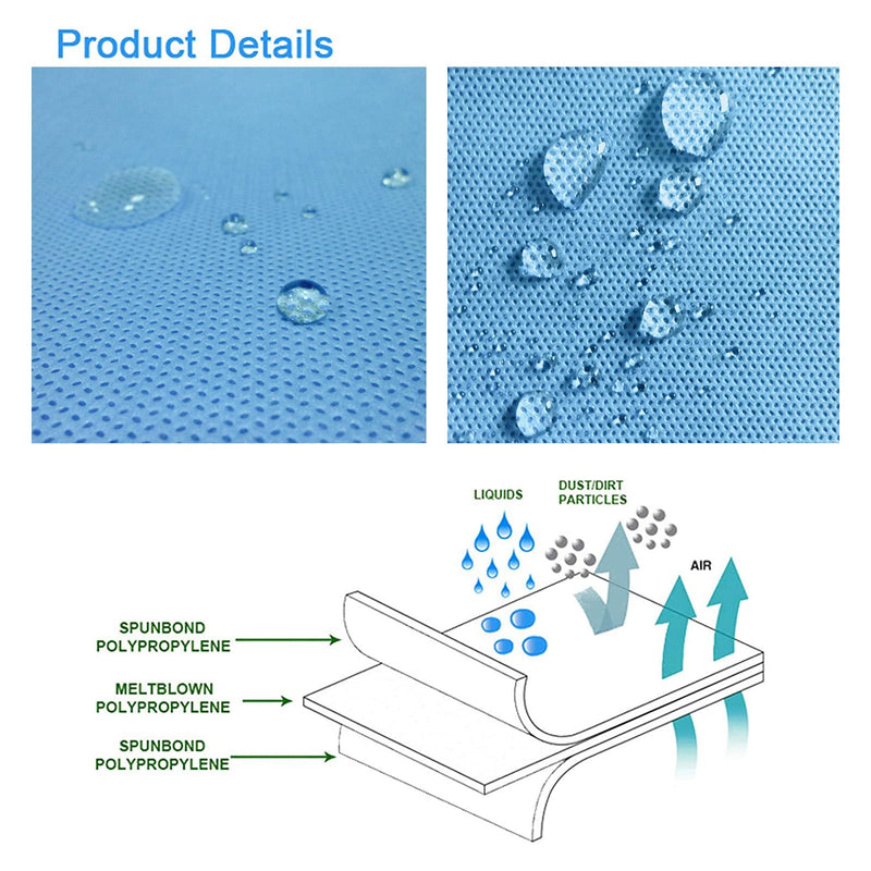 EZGOODZ Sterilization Wraps 15" x 15". Pack of 50 Blue Non-Woven Non-Sterile Pads for Surgical Instruments, Equipment. SMS Sheets 60 gsm for Sterilization of Medical Tools with Steam & Ethylene Oxide. 15" x 15"