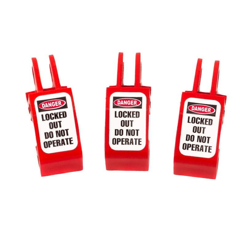 Zing Green Products 7110 USA Made Industrial Universal Circuit Breaker Lockout for Lockout Tagout, Red, 3 Pack
