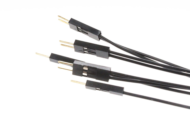NOYITO Motherboard Extension Wire Set 22AWG Silver Plated Wire Gold-Plated Plug Power SW, Power LED, HDD LED, Reset SW Four Kinds Extension Wire for PC DIY (0.3m, Black) 0.3m