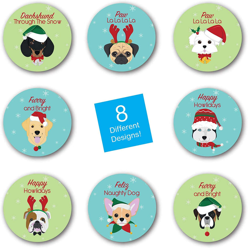 Holiday Dog Christmas Stickers/500 Puppy Holiday Stickers