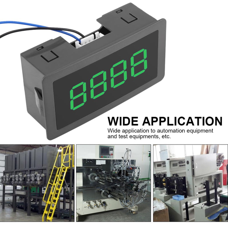 Auto Digital Counter Mini 4 Digit 0-999 Counter Up/Down Plus/Minus Panel Counter Meter with Cable(Green)
