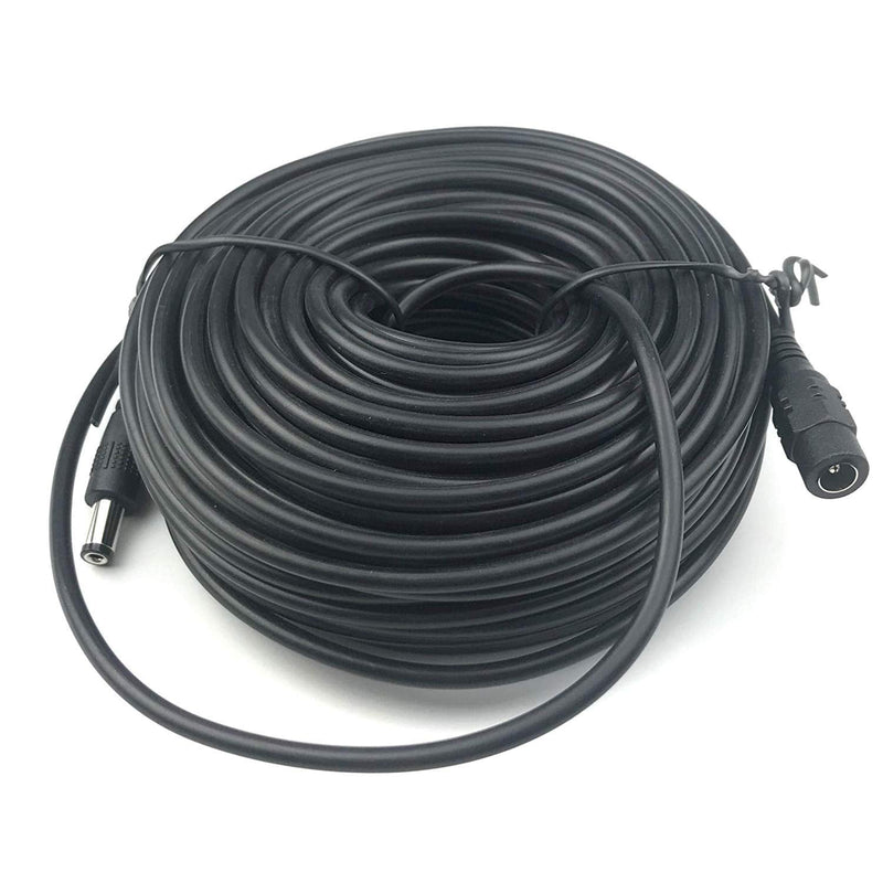 Vanxse CCTV 20M 2.1x5.5mm Dc 12v Power Extension Cable for CCTV Security Cameras IP Camera Dvr Standalone-20meters Black