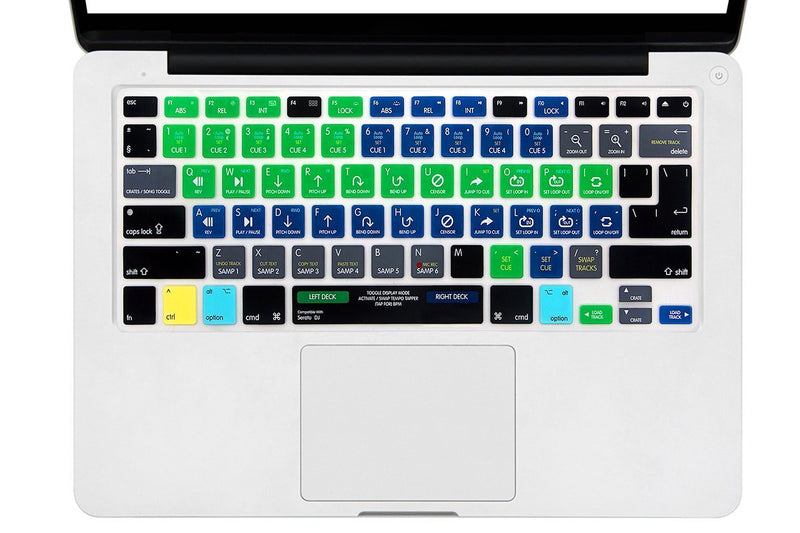 HRH Serato DJ Functional Shortcuts Hotkey Silicone Keyboard Cover Skin for MacBook Air 13,for MacBook Pro13/15/17 (with or w/Out Retina Display, 2015 or Older Version)&for iMac Older,USA/European