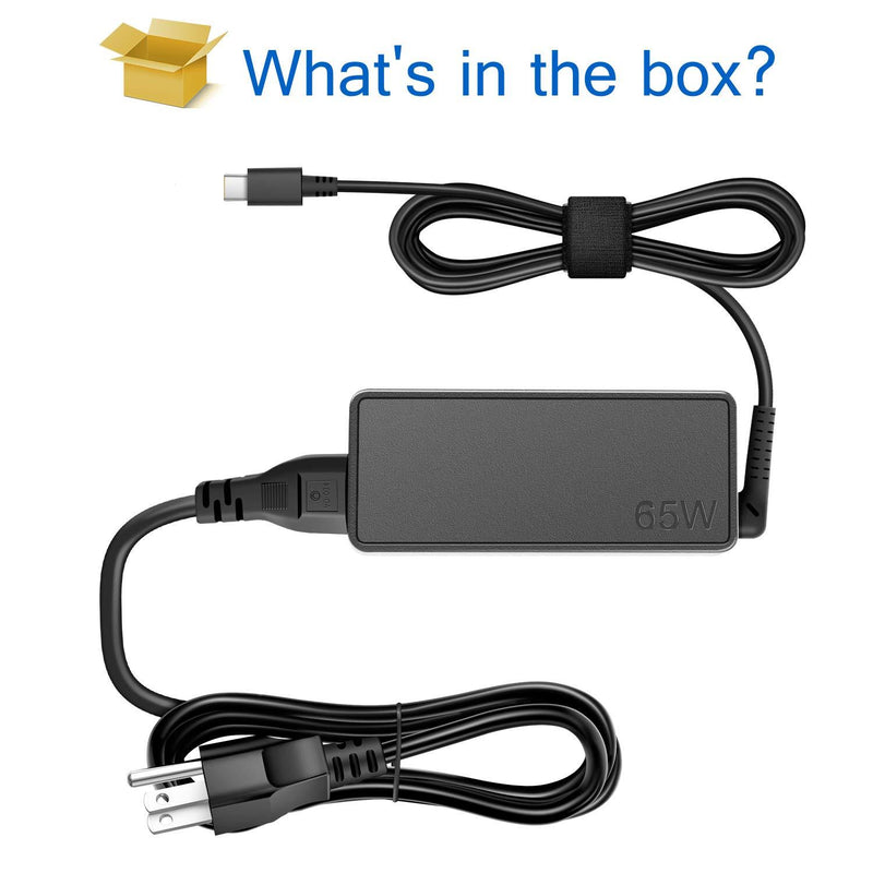 USB C Laptop Charger 65W 45W for Lenovo Chromebook 100e 300e 500e C330 S330 ThinkPad T480 T480s T580 T580s E480 E580 Yoga A485 T490S T590 C930 C940 13 IdeaPad 730s AC Adapter Power Supply