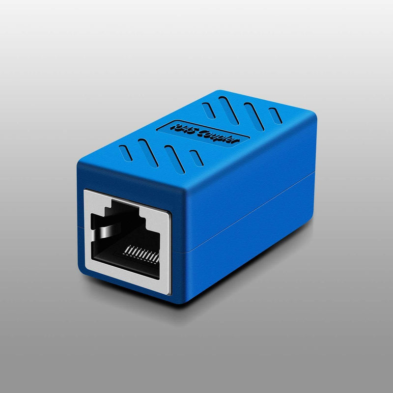 RJ45 Coupler, Cat6 RJ45 Coupler Ethernet Extension, Network Connectors for Cat7/Cat6/Cat5e/Cat5 Ethernet Cable - Network Cable Coupler Female to Female (Blue-5 Pack) RJ45 Ethernet Extension Coupler blue 5 pack