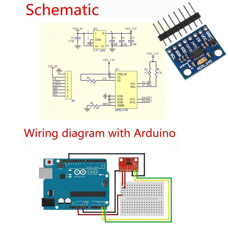 4PCS GY-291 ADXL345 3-Axis Digital Acceleration of Gravity Tilt Module IIC/SPI Transmission for Arduino