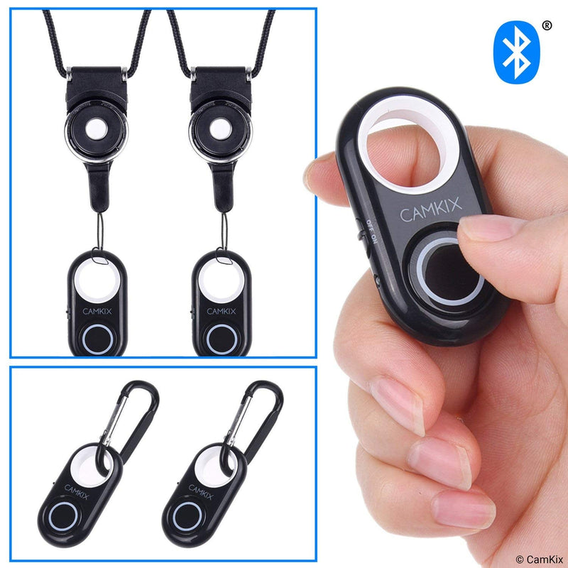 2X CamKix Camera Shutter Remote Control with Bluetooth Wireless Technology - Works Flawlessly with iPhone/iPad and Android - Range: Up to 30 ft (10 m) - Compact Style - Take it with You Anywhere 2 pack - White