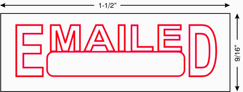 Imprint 360 AS-IMP1007 - EMAILED w/Signature Box, Heavy Duty Commerical Quality Self-Inking Rubber Stamp, Red Ink, 9/16" x 1-1/2" Impression Size, Laser Engraved for Clean, Precise Imprints