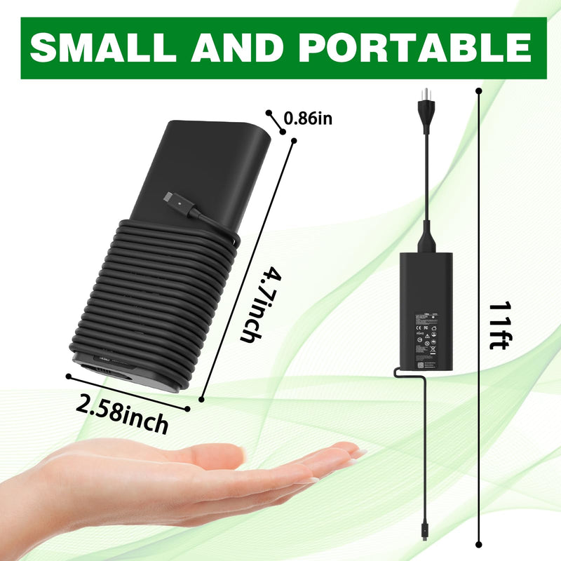 130W USB C Charger for Dell 130W Laptop Charger USB C : Dell XPS 15 Charger,Dell USB-C 130 W AC Adapter,XPS 17 2in1 9575 9500 9700 Precision 5560 5530 5550 5750 Latitude 7310 7210 9410 9510 Power Cord