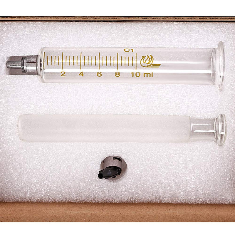 Gufastoe 1 Pack Glass Syringes with Caps 10cc/ml for Laboratory