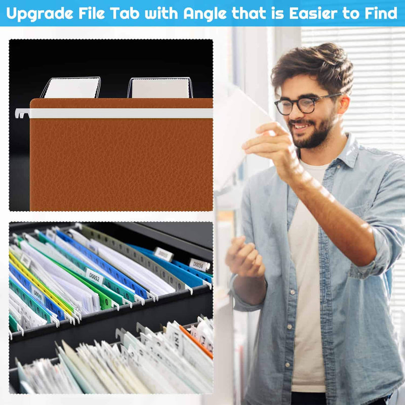 File Folder Tabs, Paxcoo 50 Sets Hanging File Folder Labels Tabs and Inserts for Hanging Folders