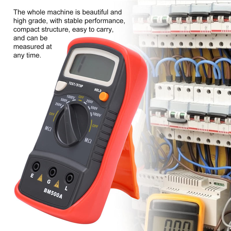 Insulation Resistance Tester, Digital Megaohmmeter for Maintenance, Testing and Inspection, 250V, 500V, 1000V