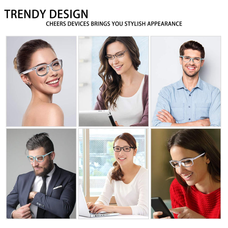 CHEERS DEVICES 5-Pack Reading Glasses Blue Light Blocking, Computer Readers for Women Men Anti Glare UV Filter Eyeglasses 5 Pack Mix Color 0.0 x