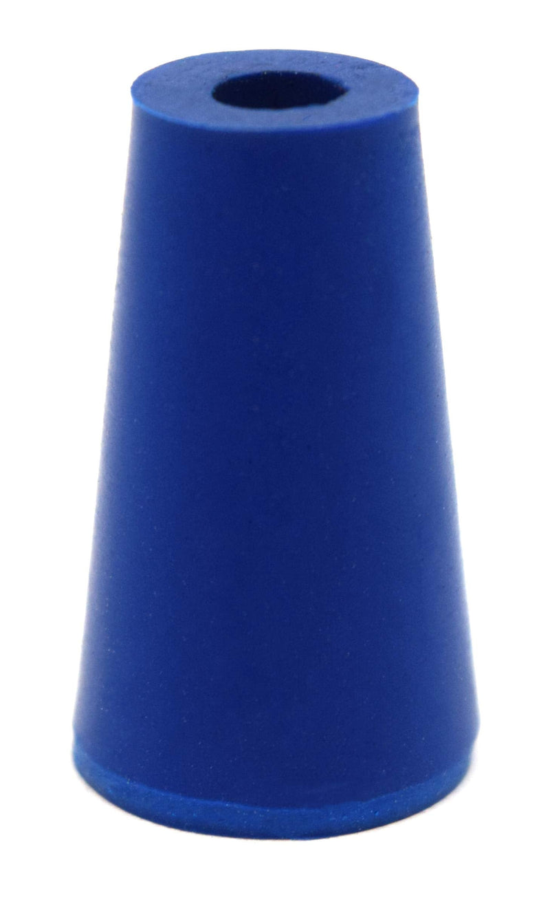 10PK Neoprene Stoppers, 1 Hole - ASTM - Size: #000-8.2mm Bottom, 12.7mm Top, 25mm Length - Suitable for use with Petroleum, Oils & Most Inorganic Acids and Bases - Eisco Labs