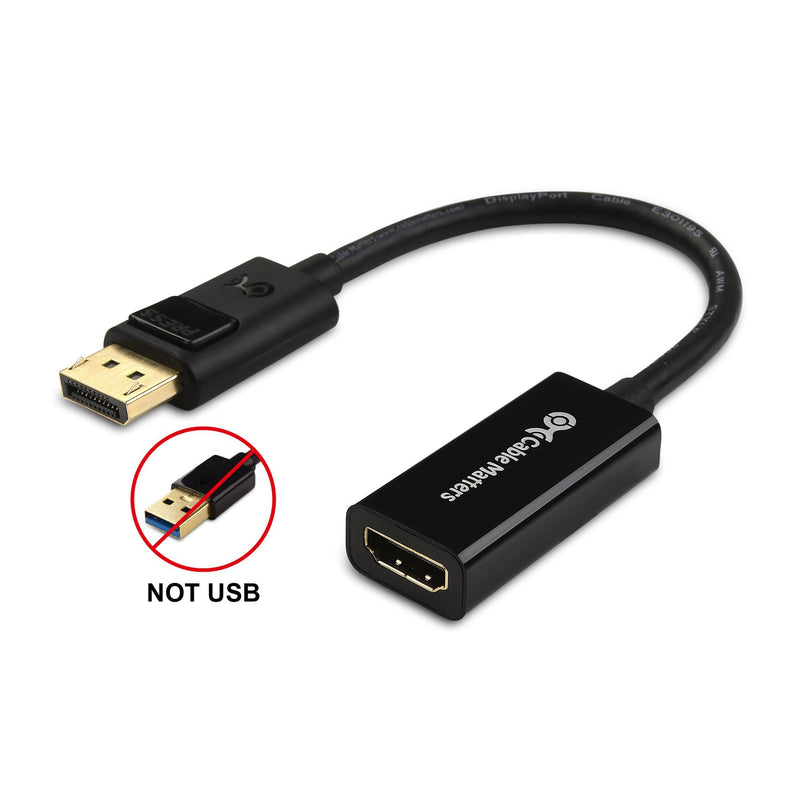 Cable Matters DisplayPort to HDMI Adapter (DP to HDMI Adapter is NOT Compatible with USB Ports, Do NOT Order for USB Ports on Computers) 1