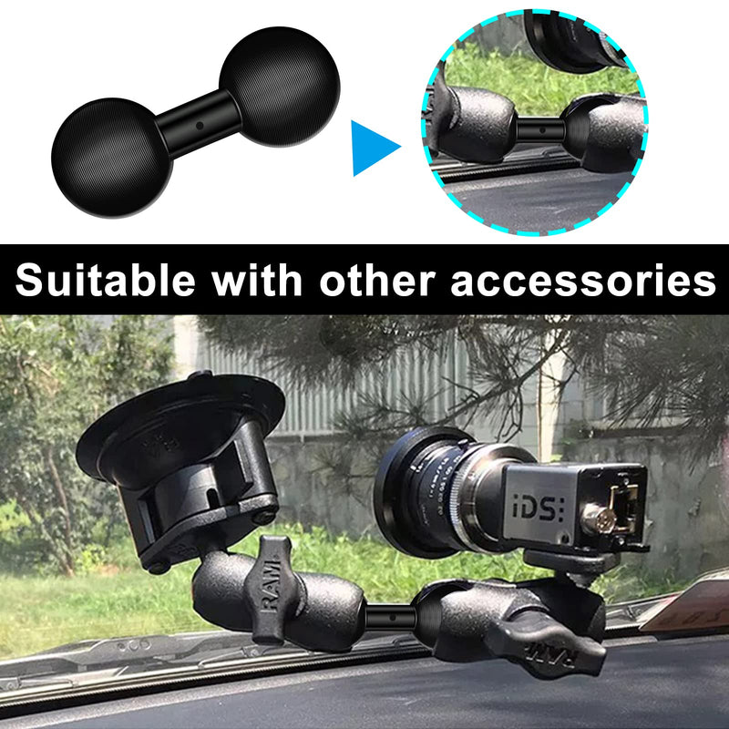 Aluminum Alloy 1'' Ball to 1'' Ball Mount Adapter Compatible with RAM Mounts, B Size Double Socket Arm 25MM-25MM 1" Ball Mount Adapter