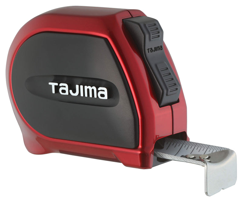 TAJIMA Tape Measure - SAE & Metric Scale 16ft/5m x 1 inch Sigma Stop Measuring Tape with Acrylic Coated Auto Locking Blade & Safety Belt Holder - SSSF-16/5MBW