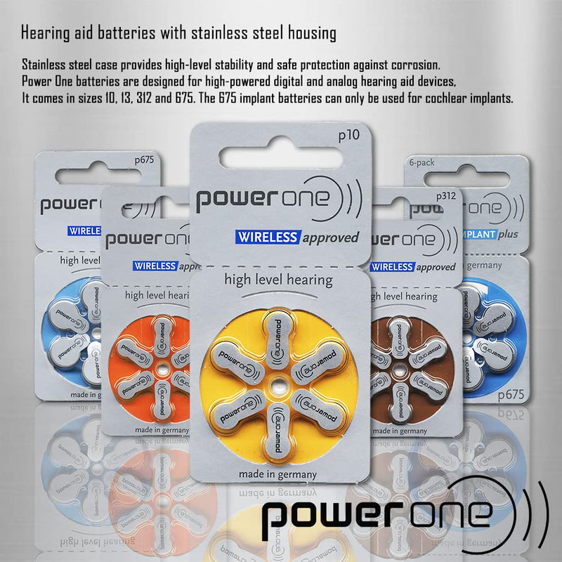powerone Size 13 Hearing Aid Batteries Zinc Air P13 Pack of 60
