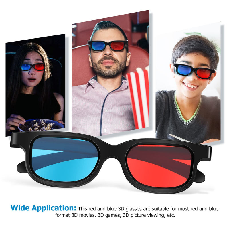 MAGICLULU 10 Pcs 3D Viewing Glasses 3D Movie Game Glasses Red-Blue 3D Glasses for TV Cinema Films