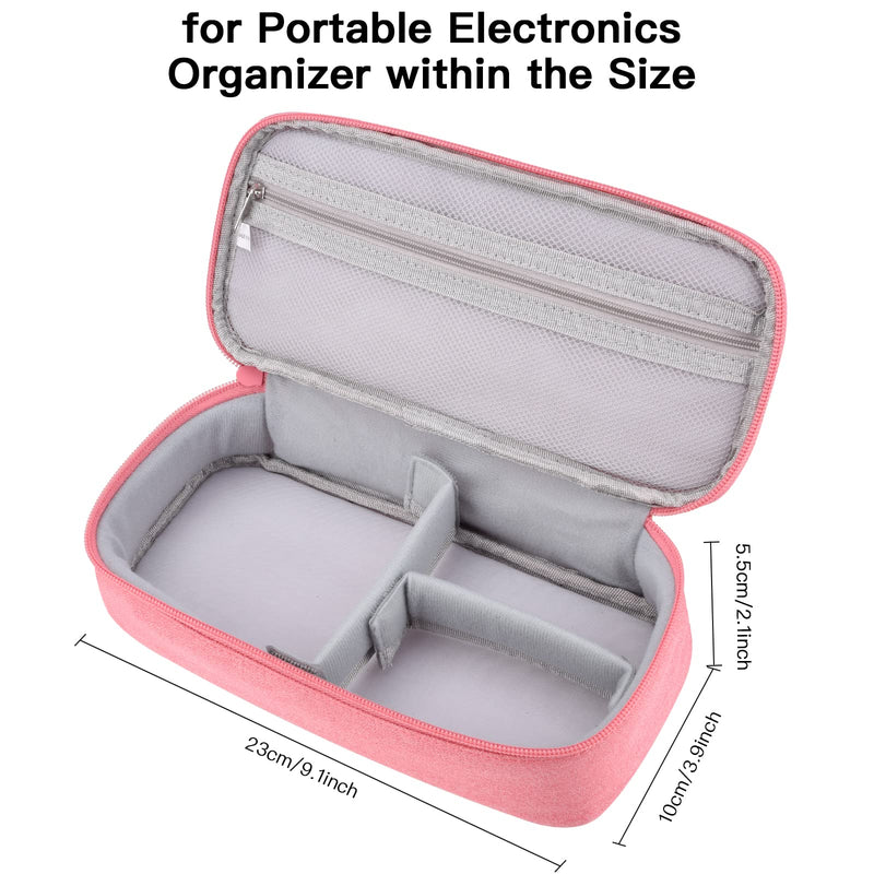 Travel Cord Organizer Case, Electronics Organizer Bag for Cable & Charger, External Power Bank, Portable Hard Drive (Pink) Large Pink-L