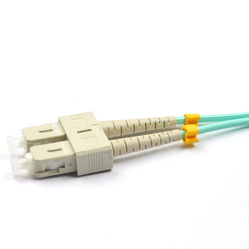 CableJoy LC-SC 10GB 50/125 OM3 Duplex Multimode PVC Fiber Optic Cable, Aqua (3 Meter) LC to SC 3 m