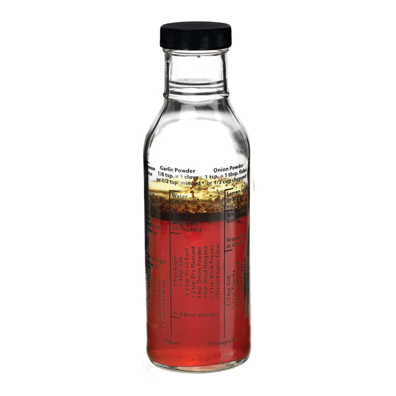 Kolder Salad Dressing Bottle, Glass, 13-Ounce, Made in the USA, white Classic