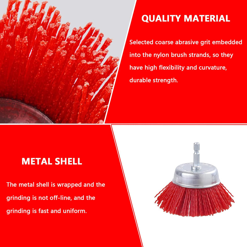 7 piece nylon brush set with 1/4 shank nylon filament disc brush cup brush brush brush set 7 sizes sanding attachment for drill perfect for removing rust/corrosion/paint