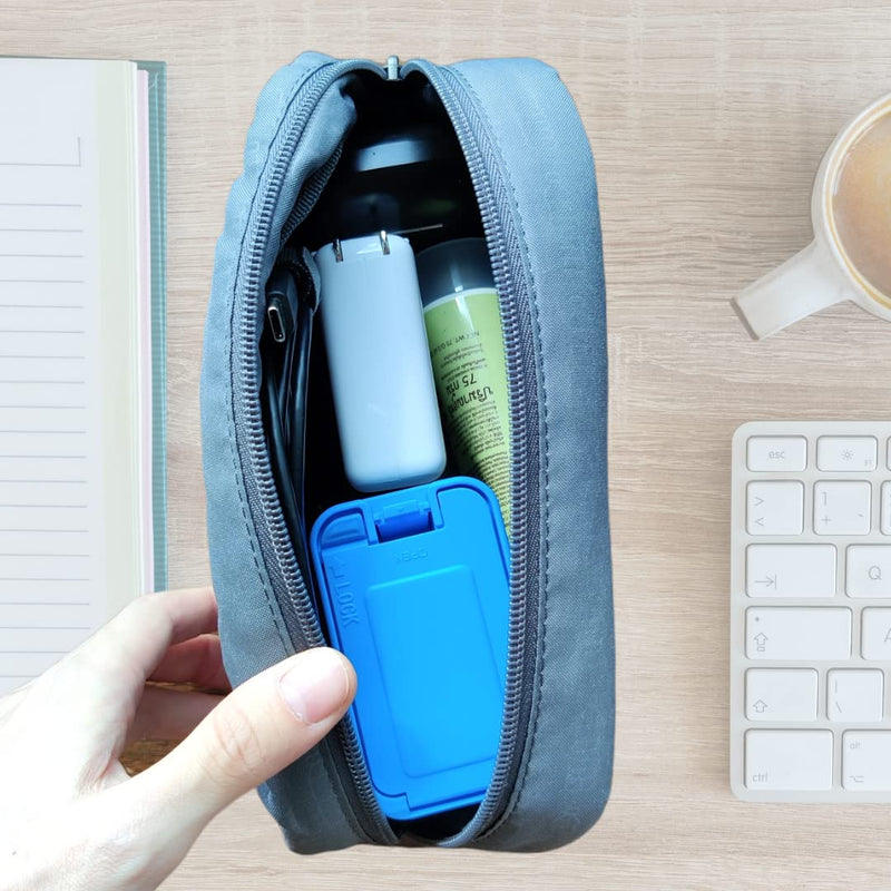 FINEPRO 0.2L Size Portable Pen-Needle Disposal Container Diabetes Care (0.2L, Blue+Clear, 1)