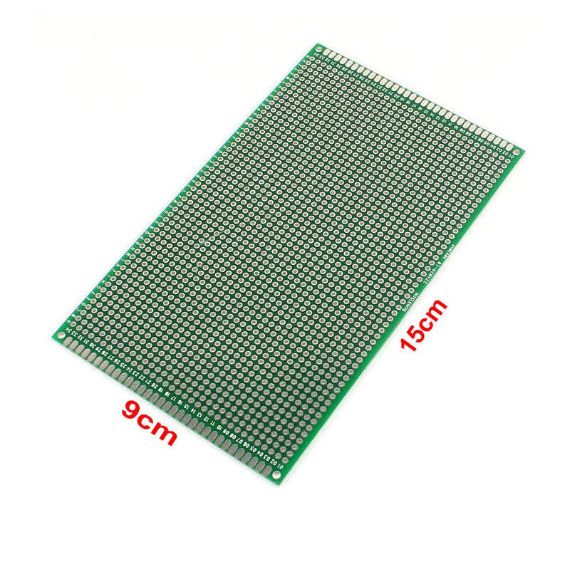 DollaTek 2PCS (9 x 15cm) Circuit Board Board Universal Double-Sided Prototyping Breadboard Cladding Circuit Board for DIY Soldering