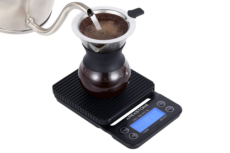 Apexstone Coffee Scale with Timer,Coffee Scale with Timer Small,Pour Over Coffee Scale Timer,Coffee Scales with Timer,Espresso Scale with Timer(Batteries Included)