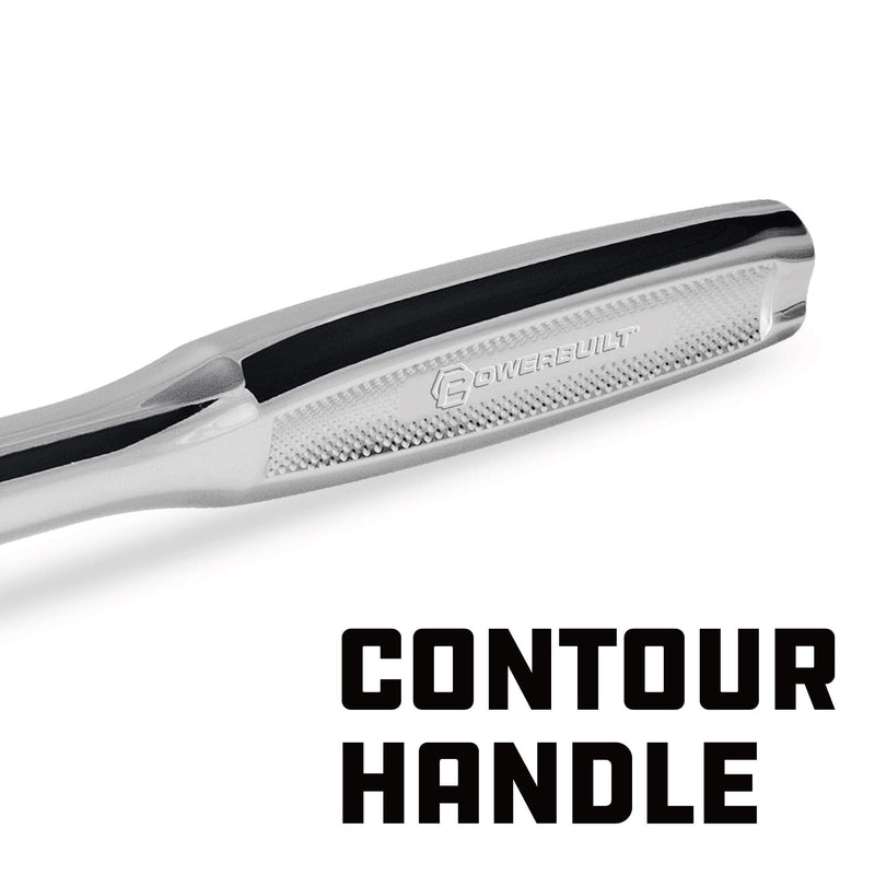 Powerbuilt Quick Release Ratchet with Contour Handle, 1/4 Inch Drive , 72 Tooth, Sealed Head, Pro Tech Tool Series - 649968