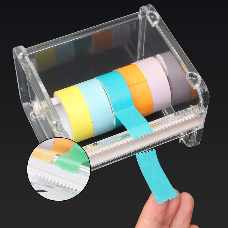 6Pcs Washi Tape Dispenser Cutter, Tape Holder Organizer, Washi Tape Organizer, Masking Tape Cutter, Office Tape Holder Dispenser for Desk