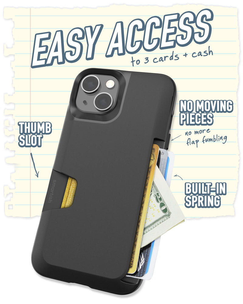 Smartish iPhone 13 Wallet Case - Wallet Slayer Vol. 1 [Slim + Protective] Credit Card Holder - Black Tie Affair