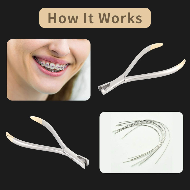 Distal End Cut Plier with Mini Head & Longer Handle, Hold & Cut Hard and Soft Wire Orthodontic Cutter Dental Surgical Instrument Tool