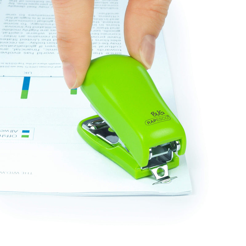 Rapesco Bug Mini Stapler, Green (1411)