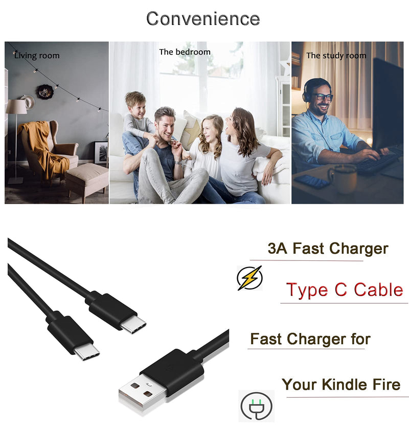 15W Fast Charger with 10Ft USB C Cable for Charging Amazon Fire Max 11 tablet-13th Generation 2023 Release, Fire HD10-11th Gen/9th Gen/Fire HD8-10th Gen/Fire HD7-12th Gen/Fire Plus/Fire Kids Pro