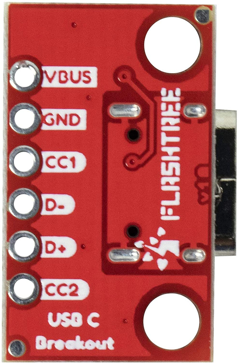 risingsaplings 2pcs USB Type-C Female Breakout Board 6 pins Output 2 CC Pins 5K1 Res (2.54mm 100mils Pitch)