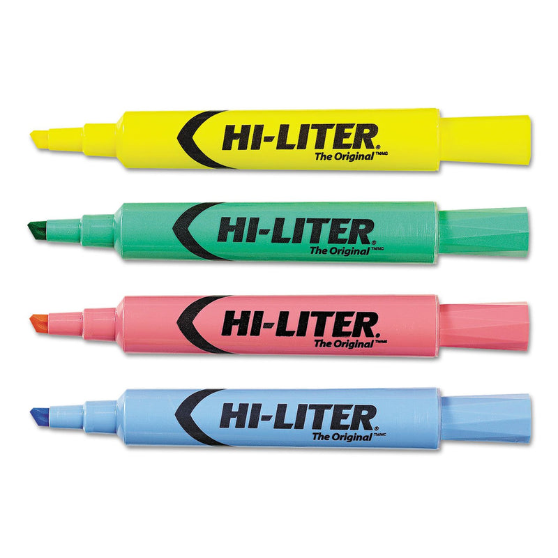 Avery 17752 HI-LITER Desk-Style Highlighter, Chisel Tip, Assorted Colors, 4/Set