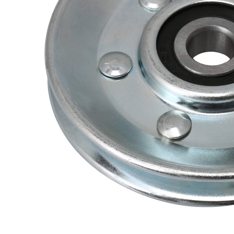 BQLZR 73x10mm Silver Iron Bearing Steel Cable Pulley V-Shape Wheel Bearing Idler Pulley Load-Bearing 215KG for Gym Equipment Garage Door Opener