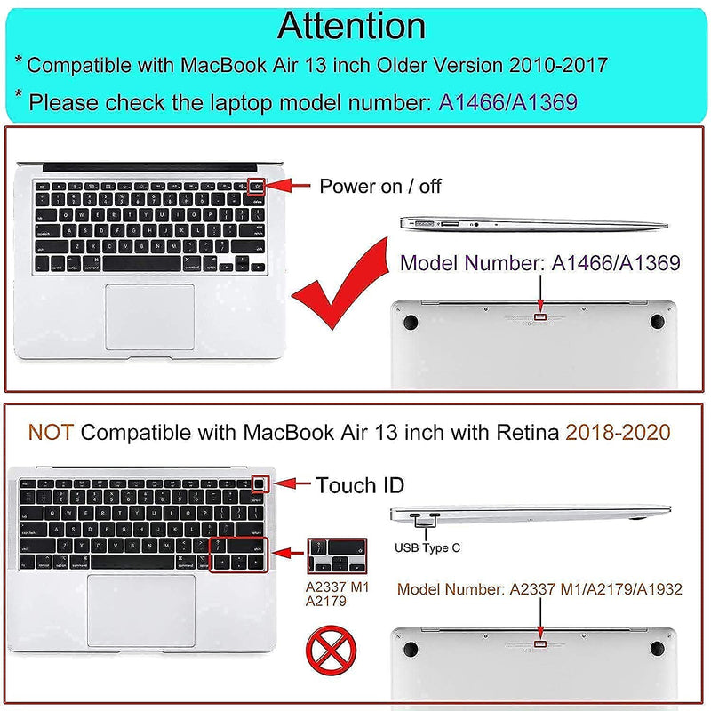 MOSISO Compatible with MacBook Air 13 inch Case 2010-2027 Rlease A1369 A1466, Plastic Hard Shell Case&Multifunctional Briefcase Sleeve Bag&Keyboard Cover&Screen Protector, Lavender Gray