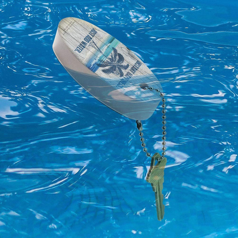 Graphics and More Instant Happiness Just Add Water Tropical Beach Floating Keychain Oval Foam Fishing Boat Buoy Key Float