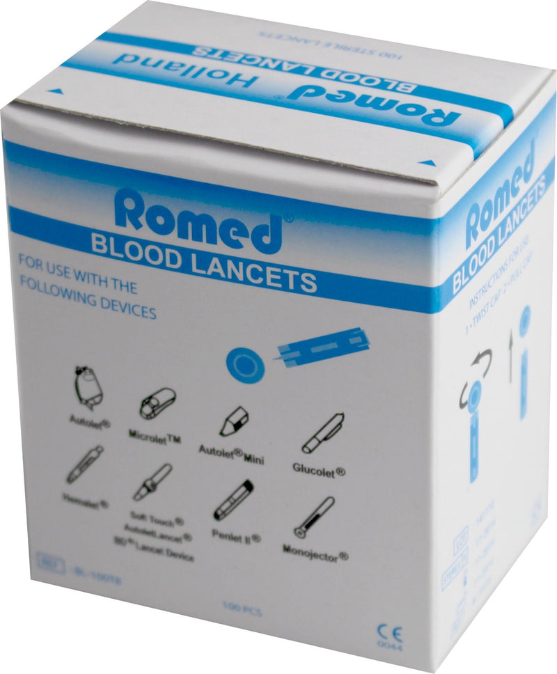 100 blood lancets Tri-bevel blue lancets sterile