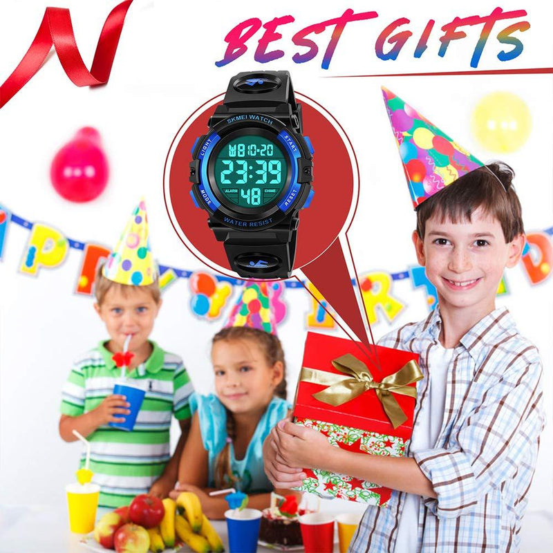 ATIMO LED 50M Waterproof Sports Digital Watch for Kids - Kids Gifts Blue